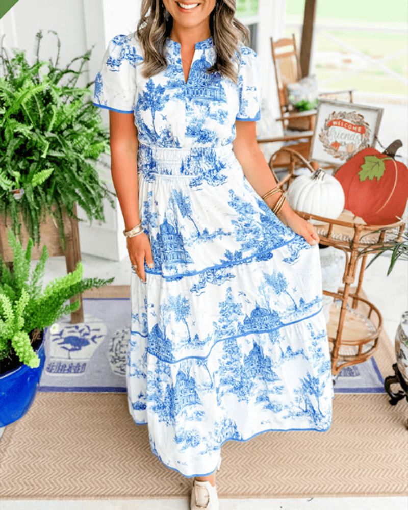 JIREH™ - Printed Maxi Dress