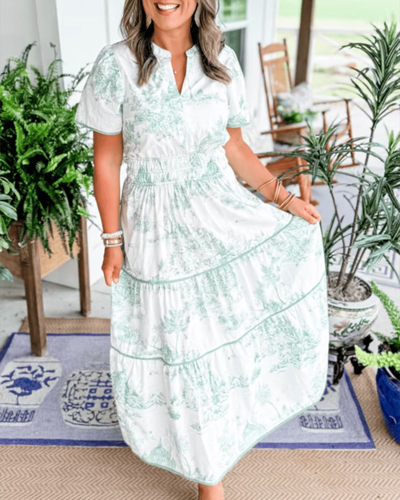 JIREH™ - Printed Maxi Dress
