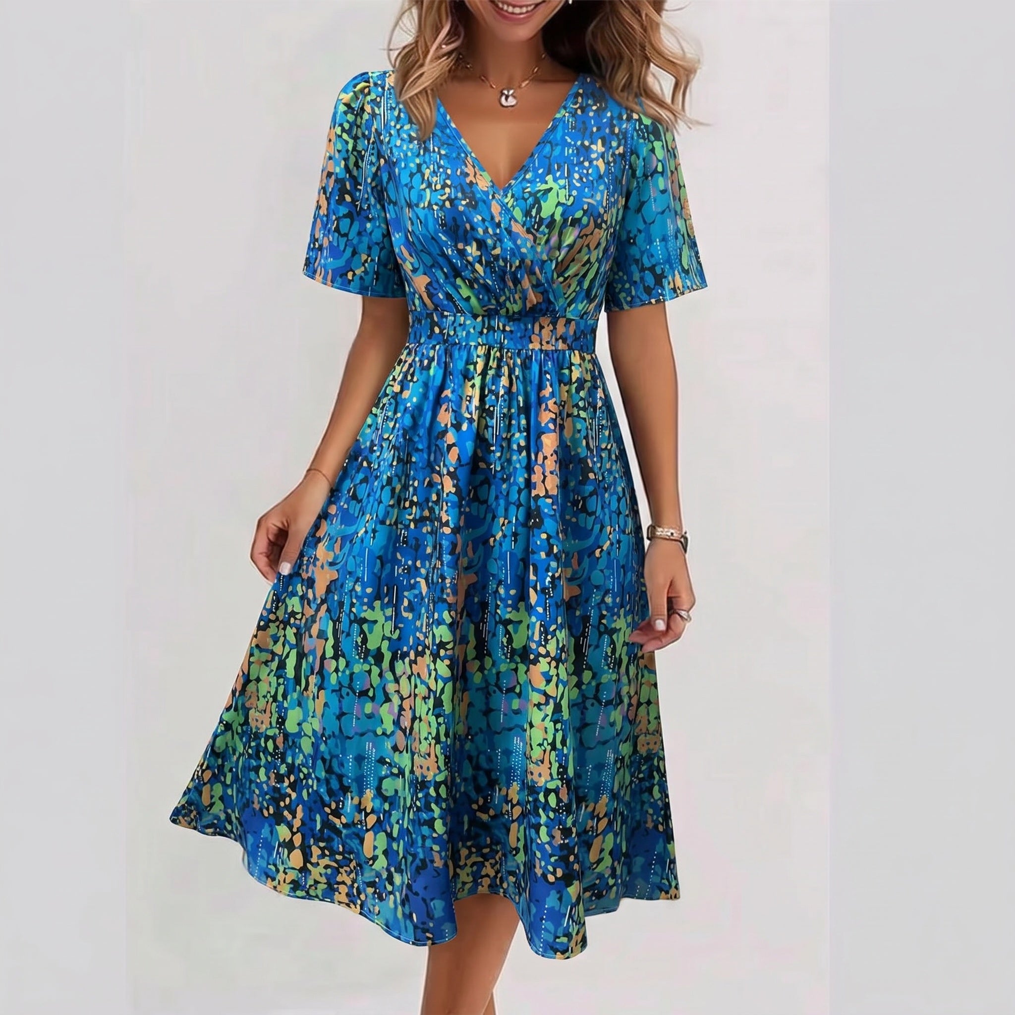 LAVINA™ – Vibrant Boho Midi Dress