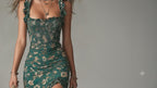 Zara | Bohemian Floral Ruched Maxi Dress with Side Slit